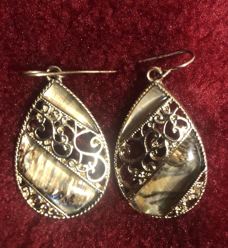 Kenneth Cole Juego de Collar y Pendientes Esmalte Tostado/Marrón Tono Dorado Firmado KC Foto 3 de 4