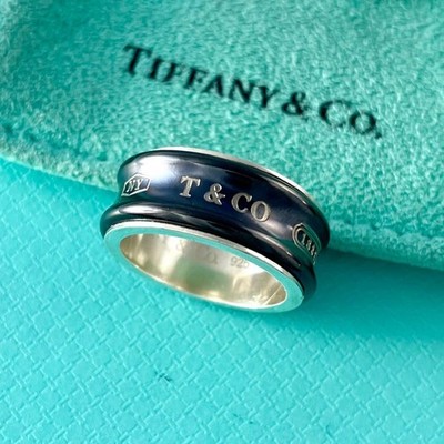 Original Tiffany & Co. 1837 schmaler Ring ''5,25 Titan Silber ACE4fe