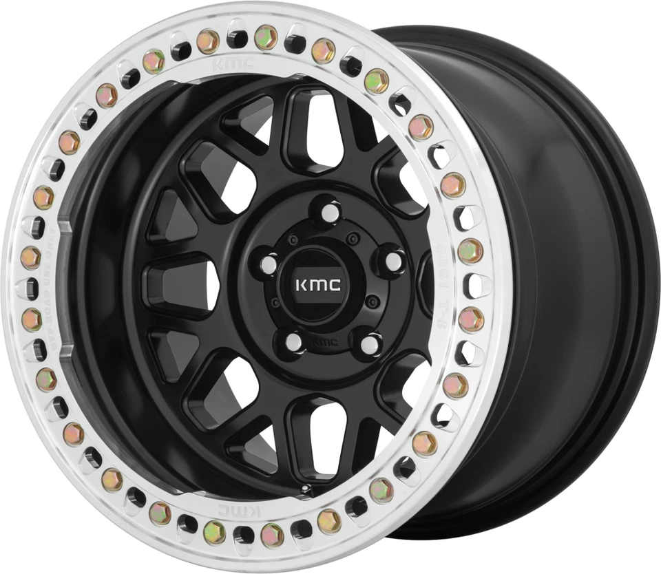 Juego 4 ruedas negras KMC Powersports Ks235 Grenade Beadlock 15x6 5x4,5 15" 38 mm Foto 2 de 3