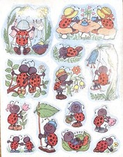 Vintage Hallmark Sticker Sheet Ladybug Ladybugs Super Cute