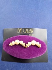 Vtg 90's Y2K Purple Velvet Faux Pearls 3.5" Hair Barrette Speing Back 14-B