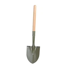  Small Garden Spade Shovel 28" Manganese Steel Round Shovel with Wooden Handle 