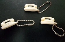 3 Vintage "The Princess Phone" Rotary Telephone Keychain White