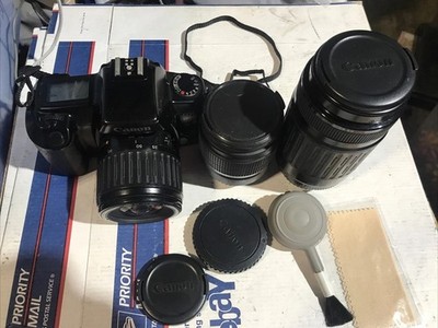 Canon EOS Rebel S SLR Film Camera w/35-80mm EF/18-55mm 3.5-5.6 IS/EF 75-300 4.5.