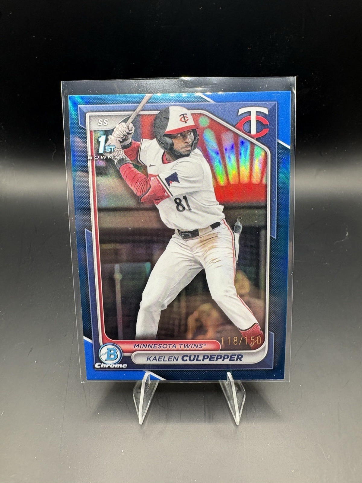 Kaelen Culpepper 2024 Bowman Draft Chrome Blue Refractor 1st Prospect Twins /150