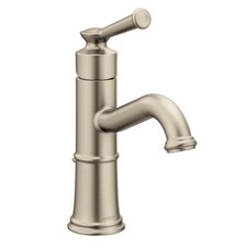 MOEN Belfield 6402BN One-Handle Bathroom Sink Faucet in Brushed Nickel Drain