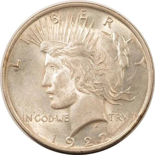 1922 $1 PEACE DOLLAR - ORIGINAL HIGH GRADE, NEARLY UNCIRCULATED, LOOKS CHOICE!