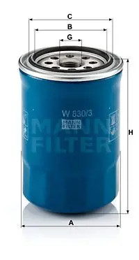 Originale MANN-FILTER Filtro Olio W 830/3 Per Hyundai KIA - Immagine 2