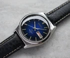October 1976 Vintage Seiko Men's Watch Quartz Blue Dial Day Date SQ 4004