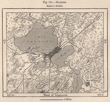 Madison. Wisconsin 1885 old antique vintage map plan chart