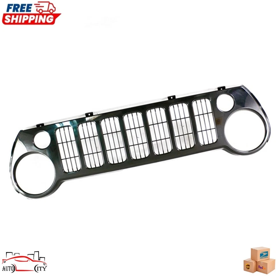 New Grille Assembly With Open Fog Light Holes For 2005-2007 Jeep Liberty Sport Foto 4 de 4