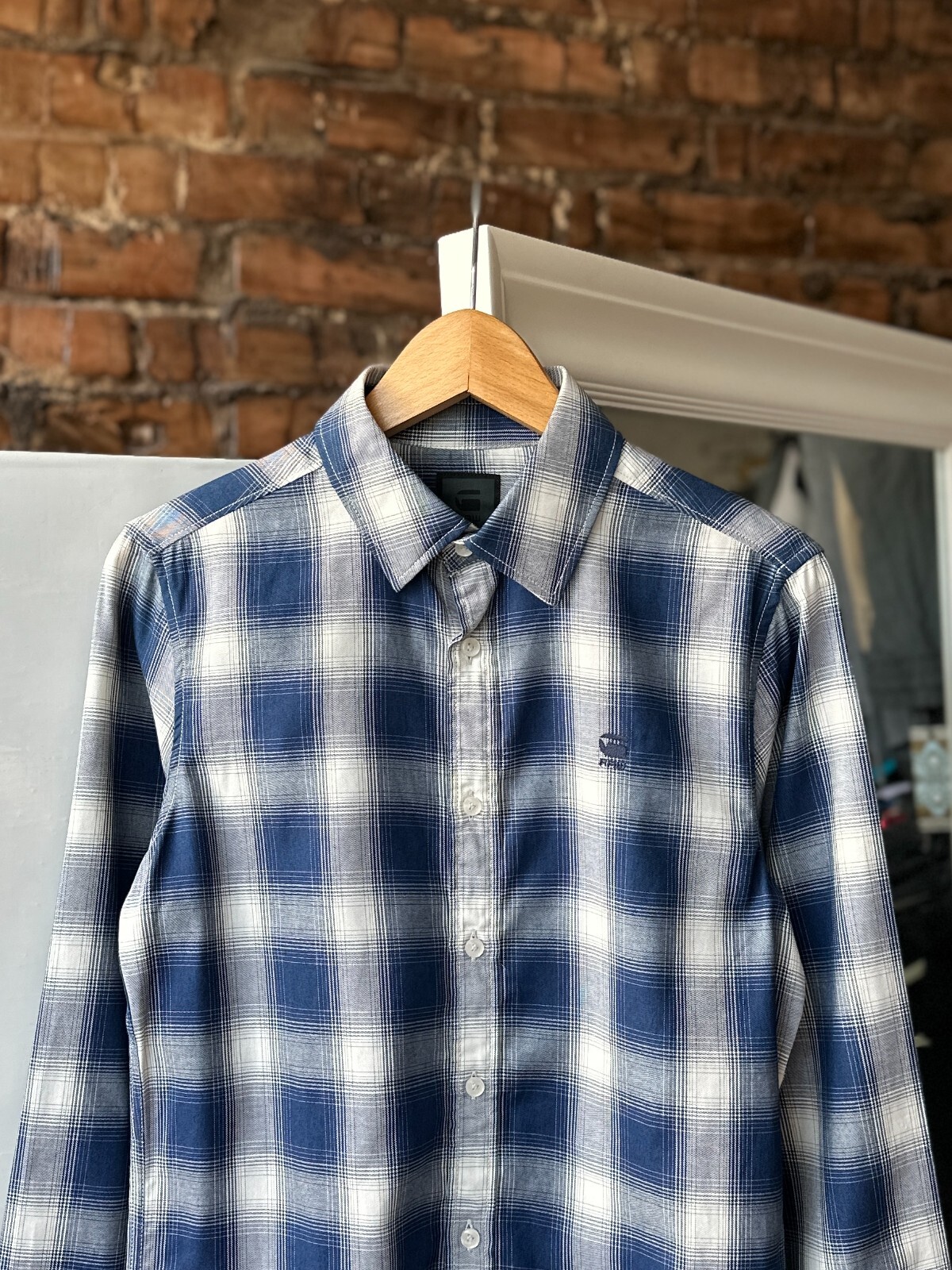 G-Star Raw Men’s Rivo Core Check Button Long Sleeve Shirt RRP €100 Size - S image 6