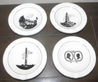 Rare Antique Salem Heirloom 4 Pc Porcelain Washington DC Ashtrays — photo 1