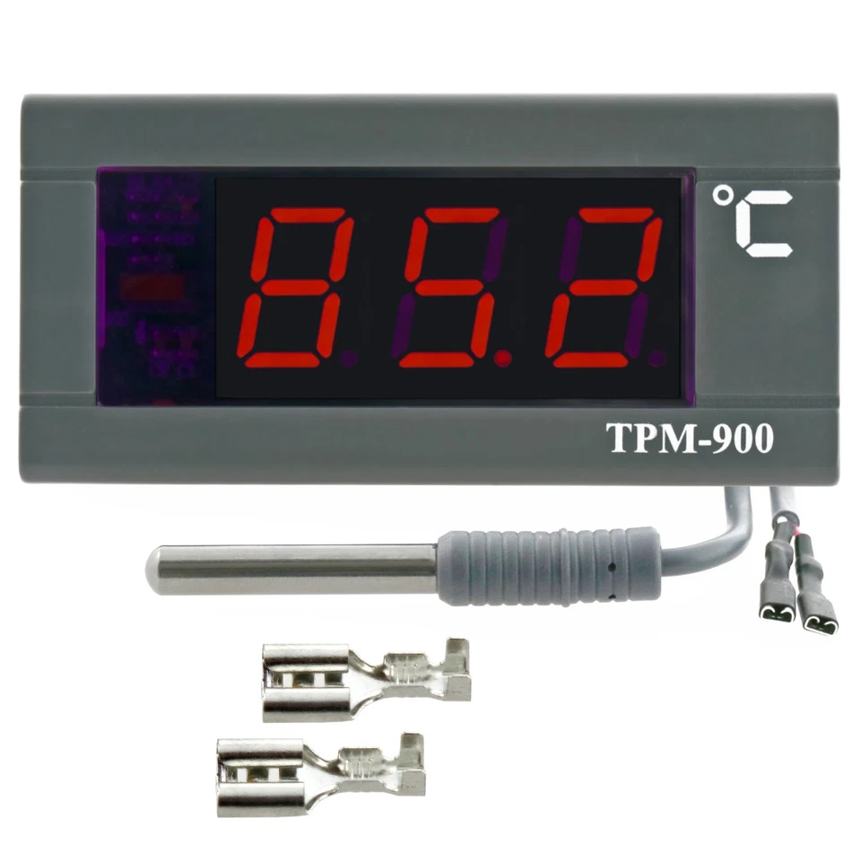Digital Thermometer Fernthermometer LED 230V 12V/24V Fernfühler Heizung Solar - Bild 1 von 4