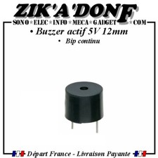 Buzzer actif 5v 12mm bip continu (Arduino Raspberry Pi DIY Domotique Alarme)