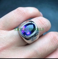 Nat&uuml;rlicher Amethyst Edelstein Mit 925 Sterling Silberring F&uuml;r M&auml;nner #106
