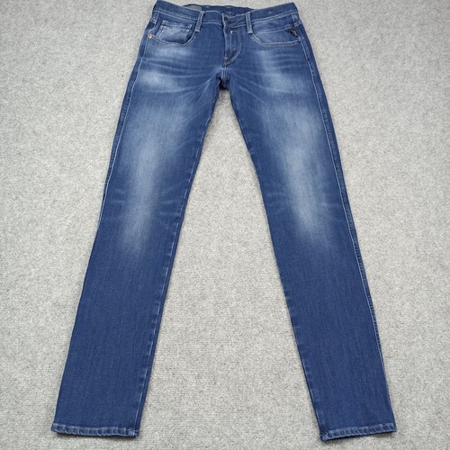 Pantalon Chino Replay Benni Hyperflex - Homme - Taille W30/L32 - Coupe Droite - Bleu Denim Extensible - Neuf