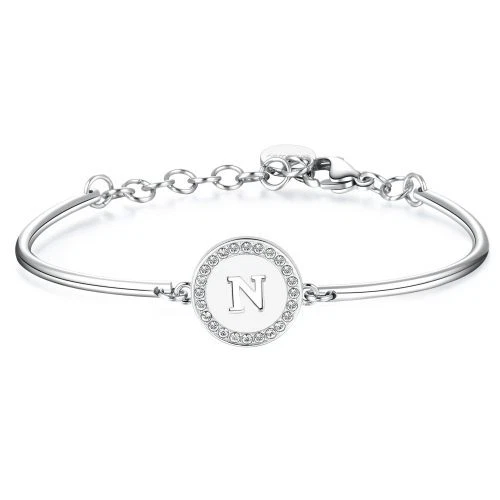 Brosway Bracciale Donna, Bracciale Rigido in Acciaio e Cristalli | Collezione With You - BWY19