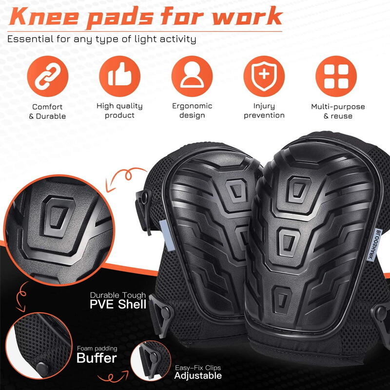 Gel Knee Pads Heavy Duty Gel Cushion Knee Protection Robust Pro DIY