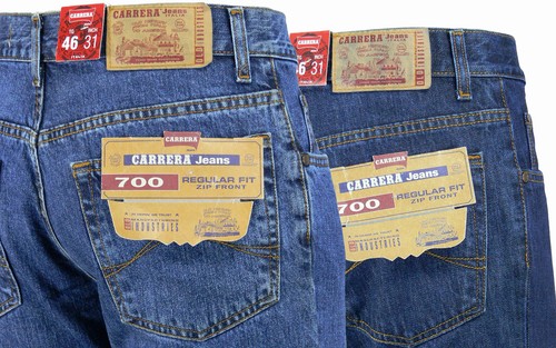 Pantalone cotone denim pesante Carrera 700 jeans uomo Regular Fit Straight  Legs | eBay