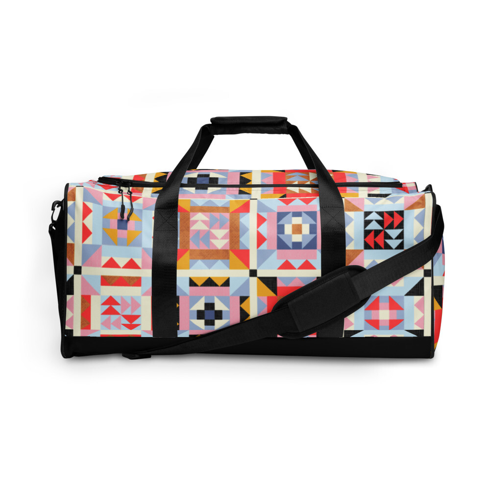 Duffle bag Modern patchwork geometric design
