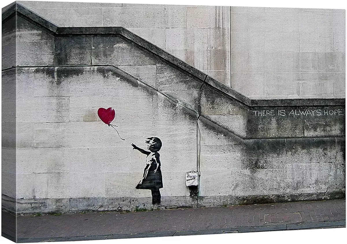 16"x24"-Banksy Graffiti Art Red Balloon Girl Canvas Wall Art Decor | eBay