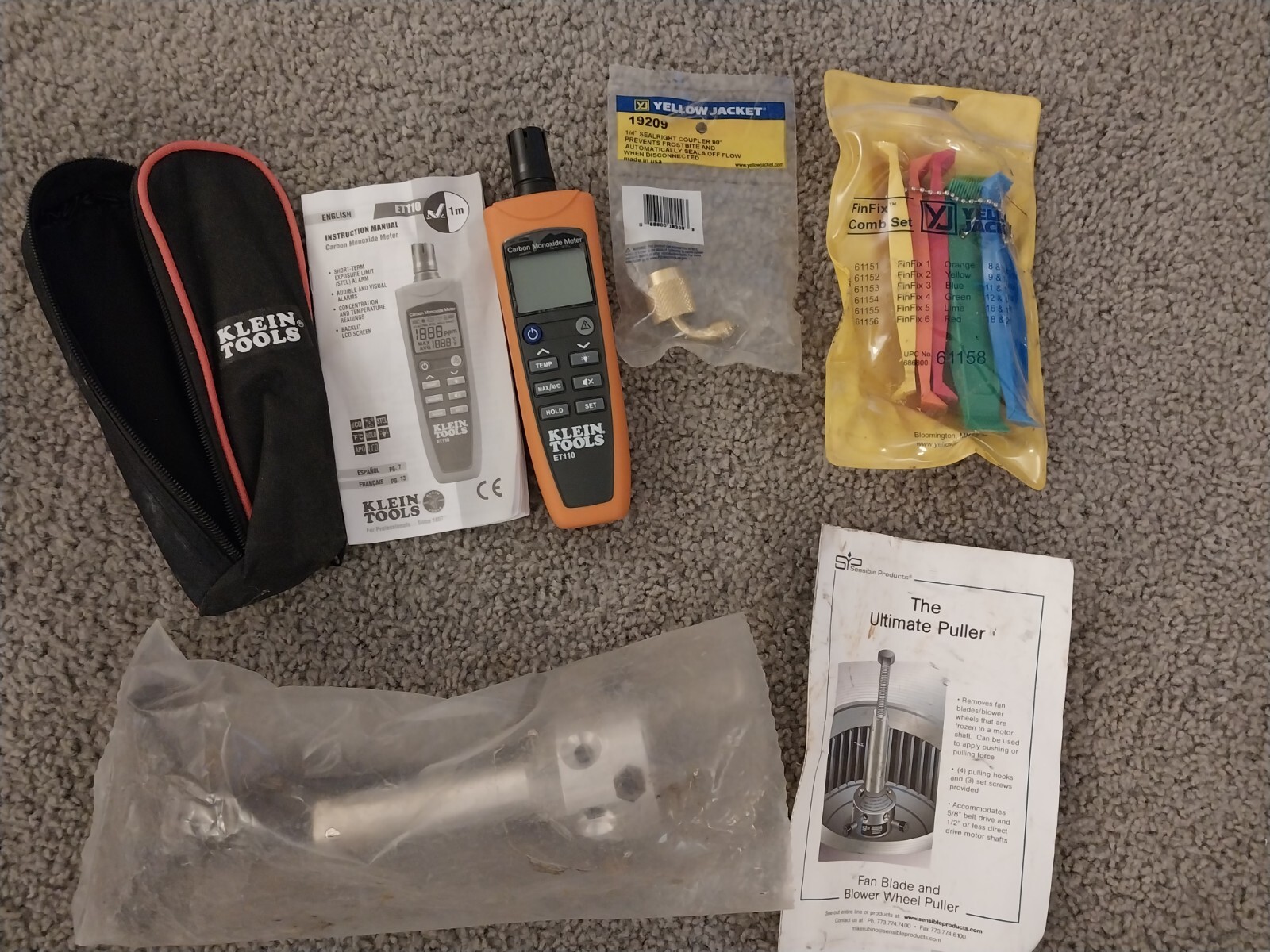 Miscellaneous HVACR Tool Lot, Klein, Motor Puller, Carbon Monoxide Det., Lot 2 eBay