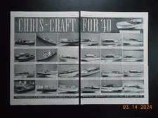 1940 Chris-Craft for 40 AD 24 boat models Runabaout Cruiser Cabin Motor Yacht