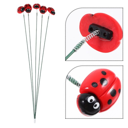 10 Pcs Simulated Ladybug Plugin Garden Picks Baby Miss Yard Signs on Stick - Imagen 8 de 12
