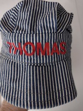 Kids 2 Engineer Caps Thomas Train  Plain Blue White Stripes Made in U.S.A.