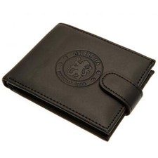 Image of Chelsea FC Black Leather rfid Anti Fraud Wallet Official Blues Merchandise Gift