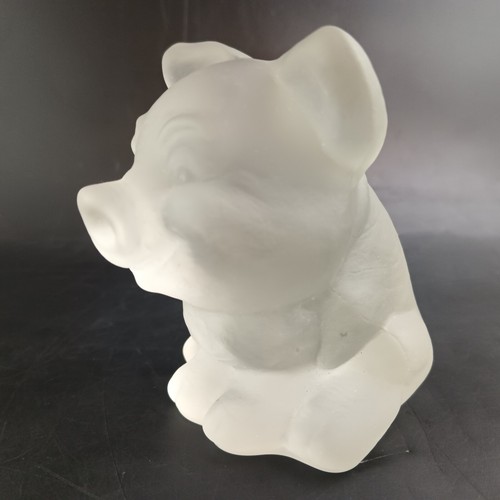 Gobble Frosted Glass Happy Pig, 3.5" Tall, Mint Condition, Selling OBO - Picture 3 of 8