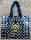 Authentic Tory Burch Medium Paper Shopping Bag - Dark Blue Handles 