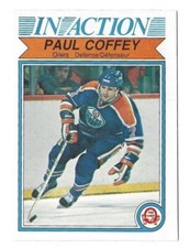 1982-83 O-Pee-Chee Paul Coffey In Action Hockey Card #101 Edmonton Oilers
