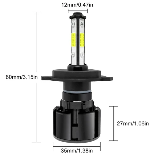 9003 H4 LED Headlights Bulbs High Low Beam For Honda Civic Sedan/Coupe 1992-2003 - Picture 7 of 12