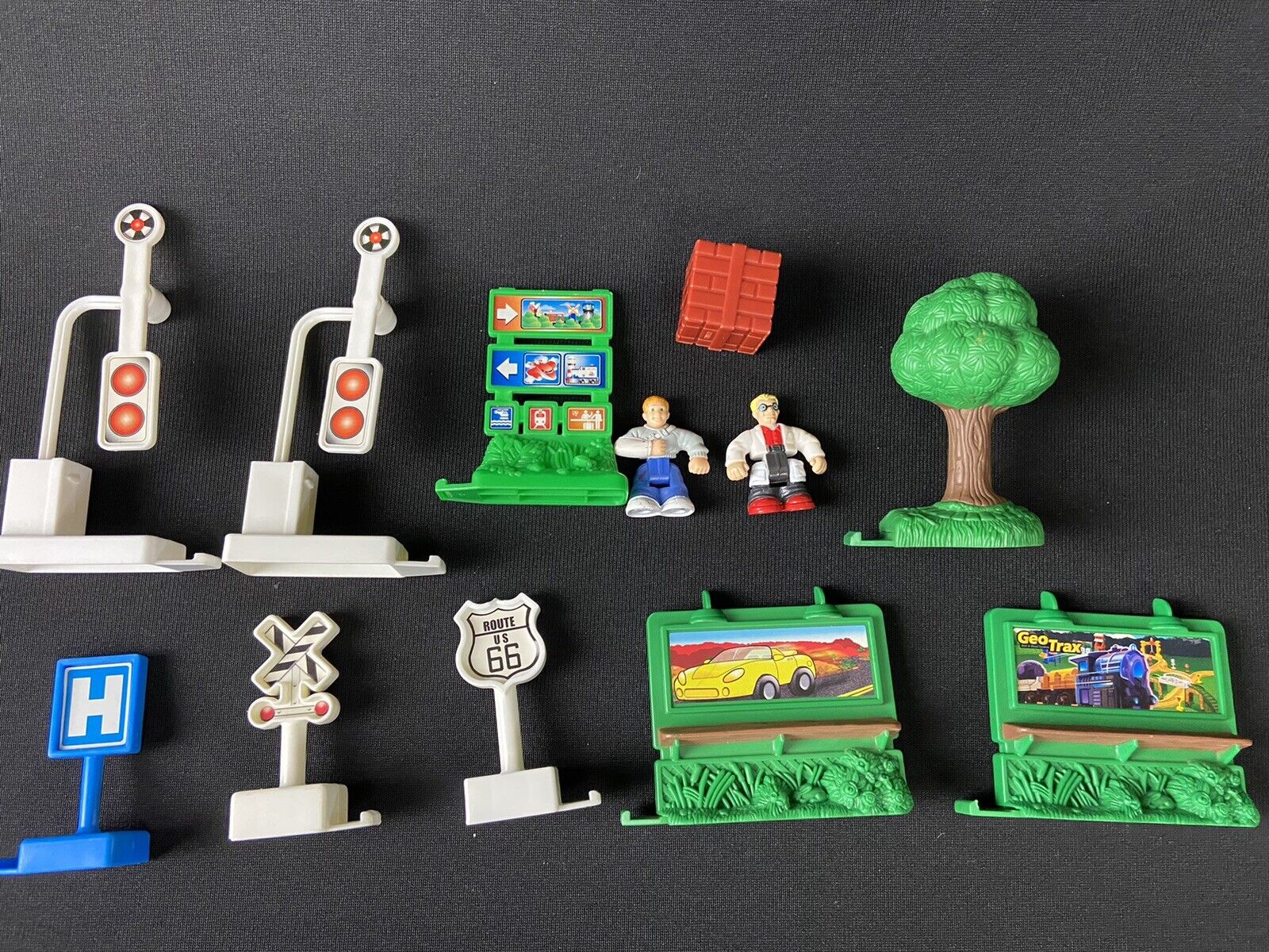 Fisher Price GeoTrax Train Accessories, Figures, Railroad Signs,