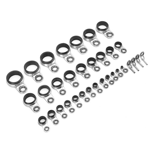 33Pcs Fishing Rod Guides Eyes Ring Raft Line Ring Fishing Rod Building HG - Picture 17 of 22