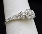 14k Gold HELZBERG HDS LGD 1/2ctw Lab Grown Diamond Promise 3 Stone Halo Ring — photo 3