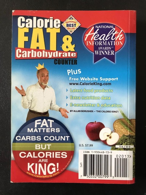Calorie King Calorie, Fat and Carbohydrate Counter by Allan Borushek ...