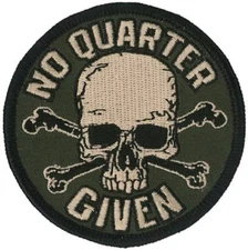 NO Quarter Given SKULL Patch [3.0 INCH - iron on Sew on]