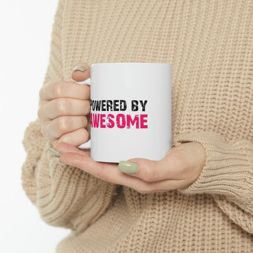 Powered by Awesome, Coffee Mug, Awesome Mug, Gift for him, gift for her - Picture 11 of 13