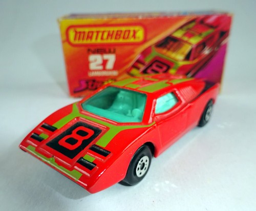 Matchbox Superfast Nr.27B Lamborghini Countach rot WEISSE Einrichtung top in Box - Bild 2 von 11