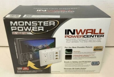 NEW Monster Power Center MP HTFS-IW 125271-00 2-Outlet AV LCD LED TV In-Wall