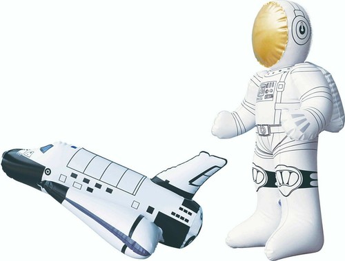 Juego inflable de 2 piezas de astronauta y transbordador espacial juguete de regalo decoración - Imagen 4 de 6