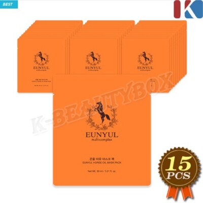 EUNYUL Horse Oil Mask Pack 30ml x 15pcs Moisturizing 1 Day 1 Mask K-Beauty NEW