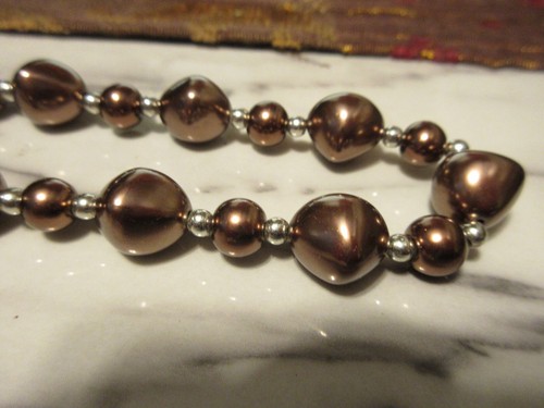 Fashion Jewelry Chocolate Brown Shell Pearl Necklace & Stud Earrings 17" - 21" L - Picture 4 of 8