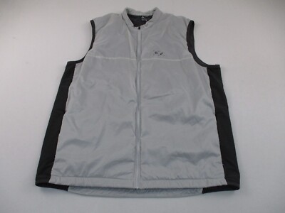 Asics Reigning Champ Vest Mens 2XL Gray Running Insulated Zip