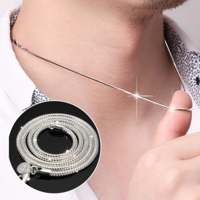 925 Sterlingsilber beschichtet solide Halskette 3mm Schlangenkette 40 - 60cm