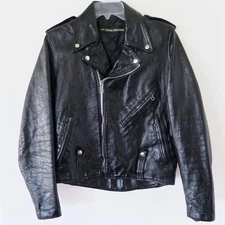 VINTAGE HARLEY DAVIDSON AMF LEATHER JACKET 1970s SIZE 36 BIKER CYCLE CHAMP