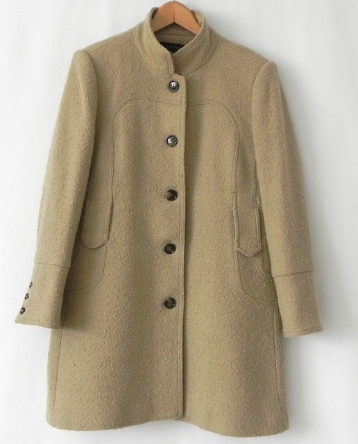 Zara Coat Tan Wool Blend Textured Size L eBay
